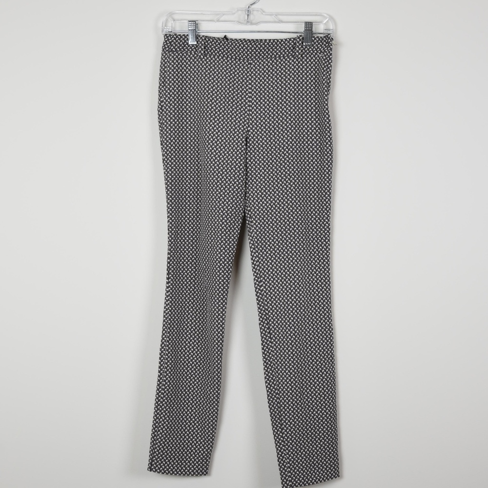 Zara Skinny Print Pants Career Zipper NWT XS